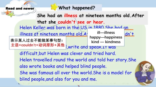 Module 7 Unit 2 She couldn't see or hear（课件）-外研版（三