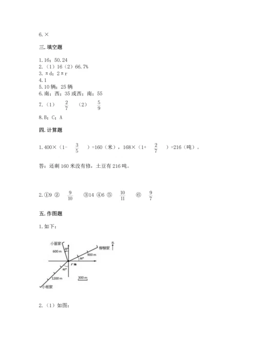 人教版六年级上册数学期末检测卷精品（各地真题）.docx