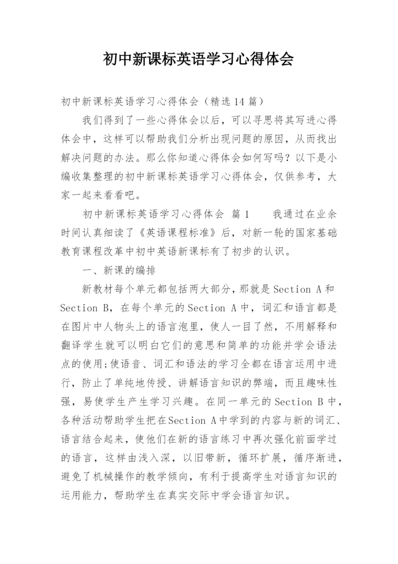 初中新课标英语学习心得体会.docx