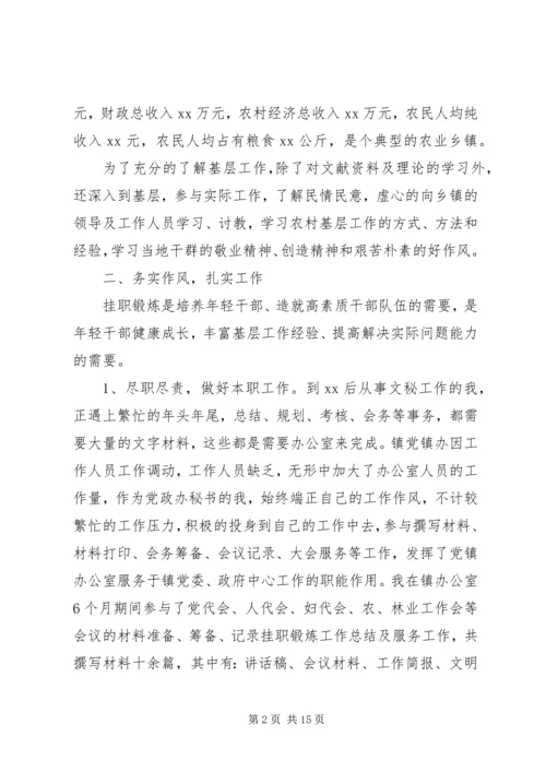 乡镇挂职锻炼个人工作总结范文精选三篇.docx