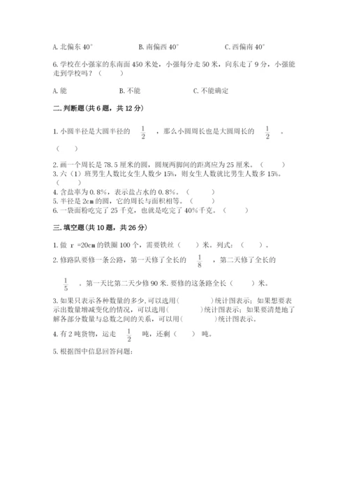 人教版六年级上册数学期末测试卷含答案解析.docx