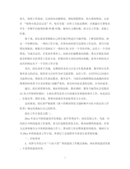 精编之组长工作计划范文3篇.docx