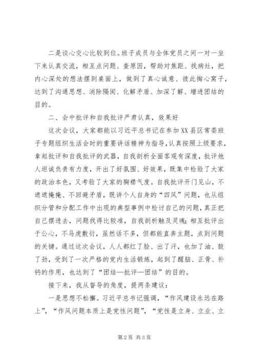 在果业局党支部专题组织生活会讲话.docx