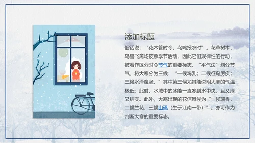 冬天冬季下雪大寒节气PPT课件