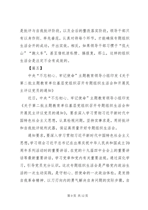 关于如何开好第二批主题教育组织生活会的网评五篇.docx