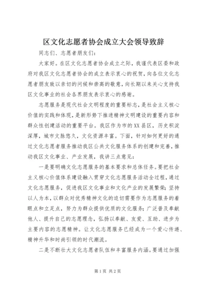 区文化志愿者协会成立大会领导致辞 (4).docx