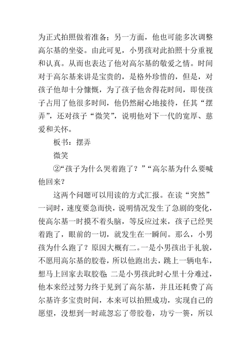 《小摄影师》教学教案