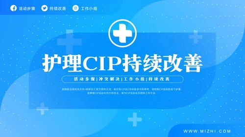 蓝色简约护理CIP改进项目PPT模板宣传PPT动态PPT改善
