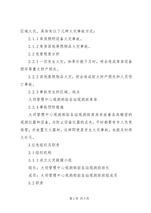 观测班库房及设备仪器火灾事故处置方案 (2).docx