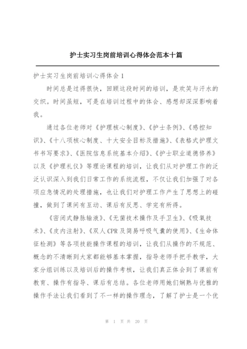 护士实习生岗前培训心得体会范本十篇.docx