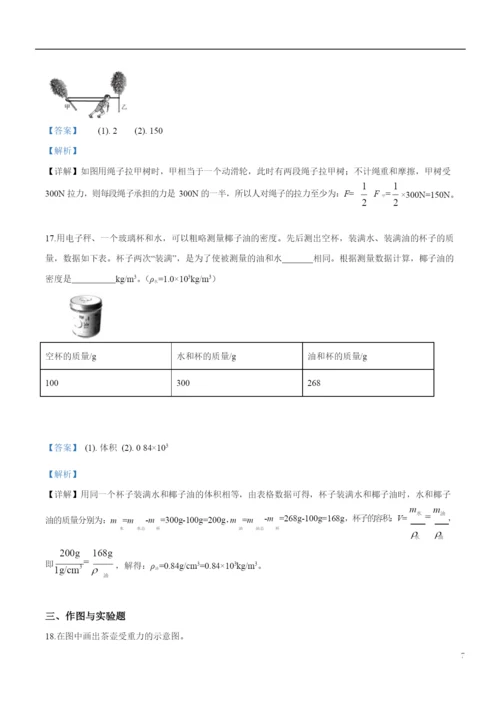 2021年海南省中考物理试题(解析).docx