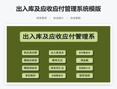 出入库及应收应付管理系统模版