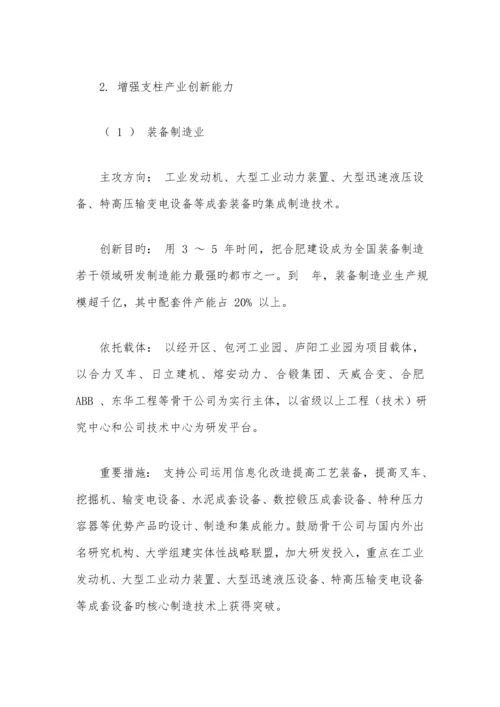 合肥市自主创新综合配套改革实施专题方案.docx