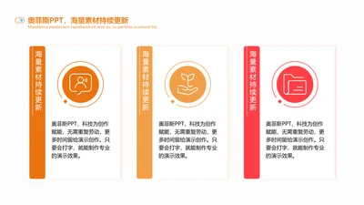 橙色简约风并列关系3项PPT单页