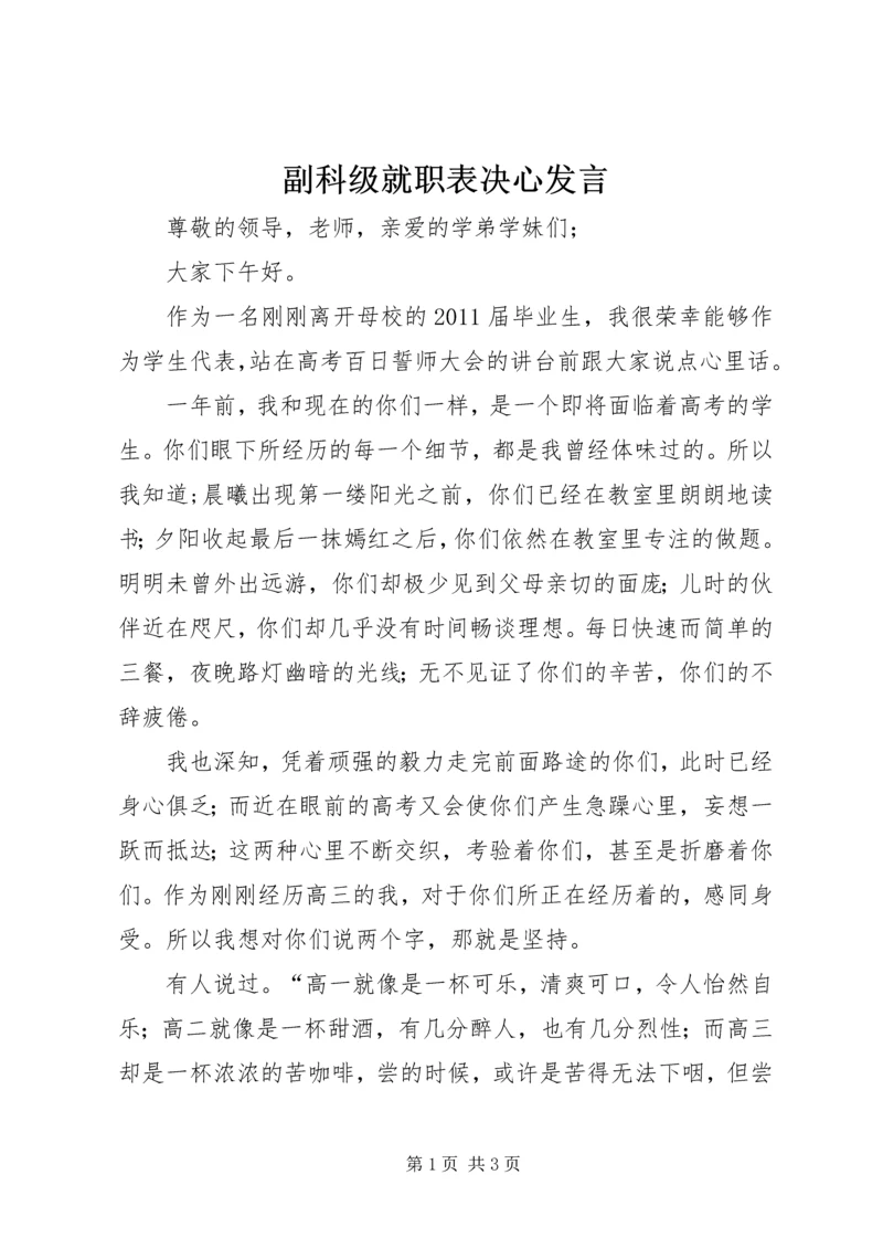 副科级就职表决心发言.docx