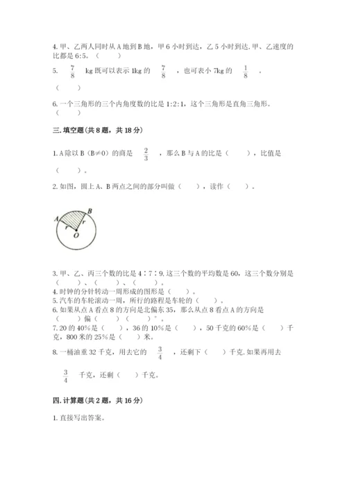 六年级数学上册期末考试卷含完整答案【典优】.docx