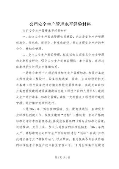 公司安全生产管理水平经验材料 (2).docx