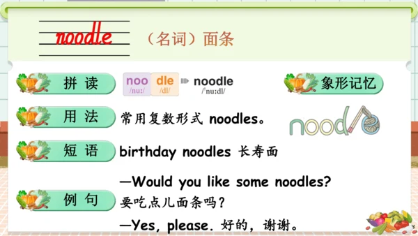 Unit 4 Healthy food 单词导学课件(共19张PPT)
