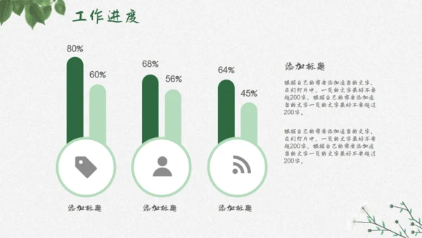 花卉植物清新雅致，述职报告通用PPT模板