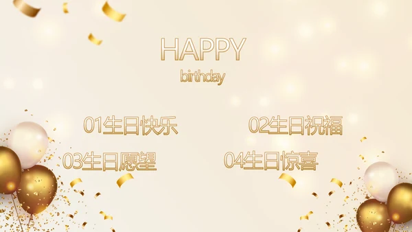 生日快乐生日派对纪念册电子相册动态PPT模板