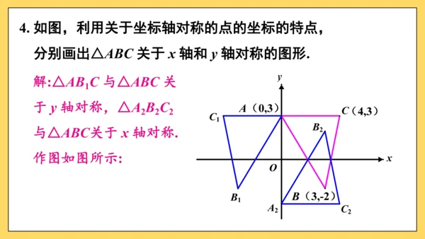 【高效备课】人教版八(上) 13.2 画轴对称图形 习题13.2 课件