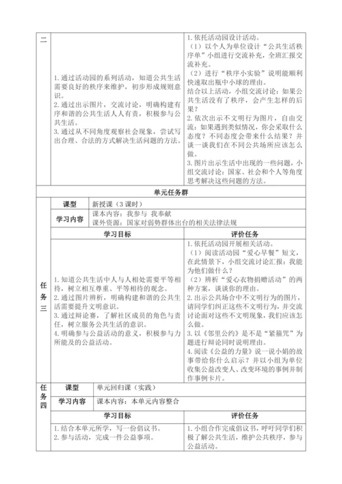 【大单元教学设计】统编版五年级下册道德与法治 第二单元备课教案