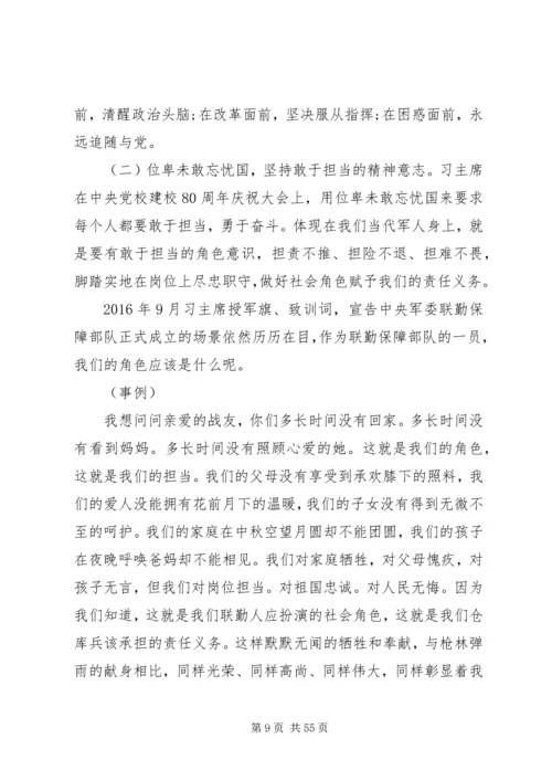 担当强军重任党课讲稿精选多篇.docx