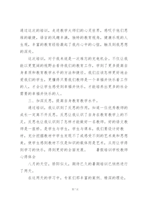 暑假培训学校教师心得体会三篇.docx