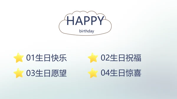 蓝色生日快乐生日派对纪念册相册PPT