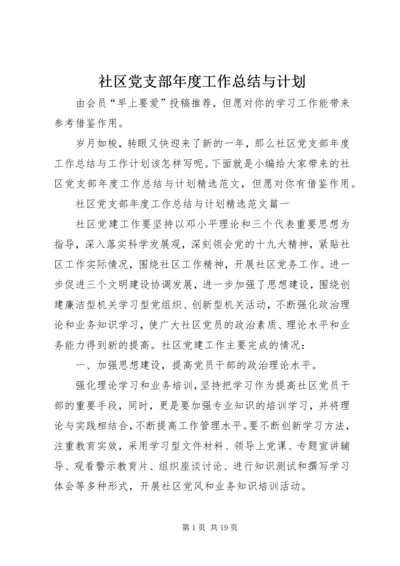 社区党支部年度工作总结与计划.docx