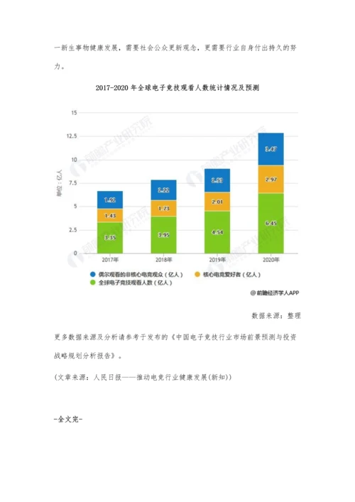 中国电子竞技行业市场现状及发展前景分析-补足人才缺口短板推动可持续发展.docx