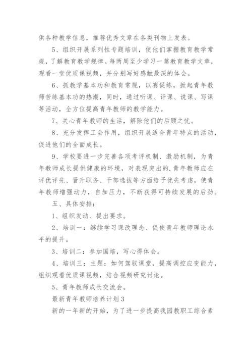 最新青年教师培养计划5篇.docx