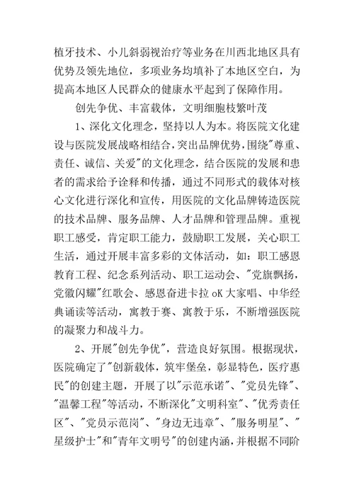 医院创建文明单位工作汇报材料(共10页)