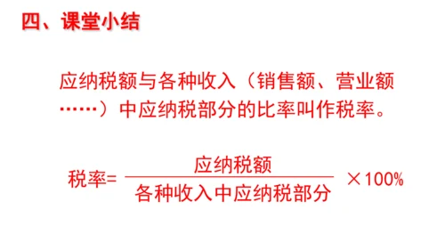 新人教版数学六年级下册2.3 税率课件（21张PPT)