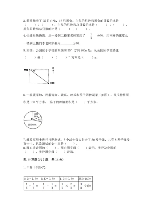 人教版六年级上册数学期末测试卷及答案（典优）.docx