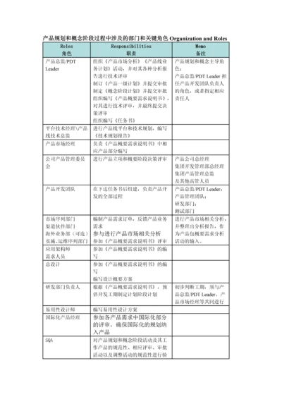 产品规划和概念阶段过程中涉及的部门和关键角色-Organization-and-Roles.docx