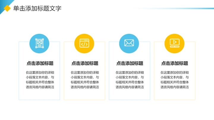 蓝黄色简约风大学生小组项目报告PPT模板