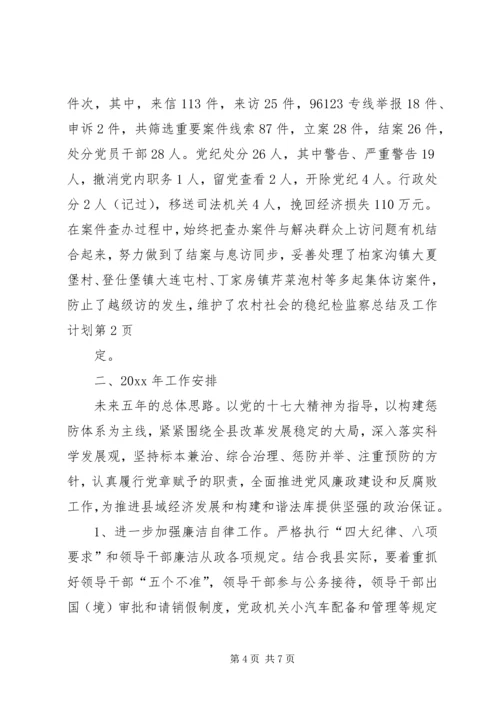 纪检监察总结及工作计划.docx