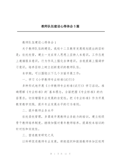 教师队伍建设心得体会5篇.docx