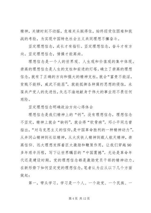 坚定的理想信念明确政治方向心得体会.docx
