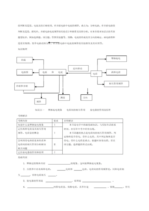 初中物理专题2第1章电流和电路