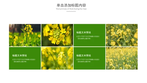 春天乡村旅游油菜花风景油菜花田PPT模板
