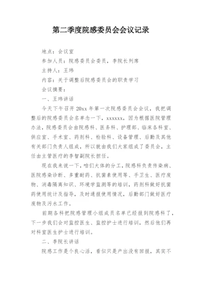 第二季度院感委员会会议记录_1.docx