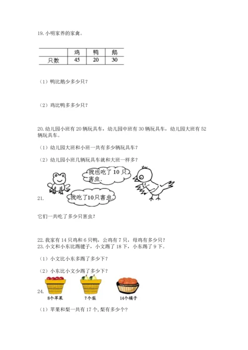 一年级下册数学解决问题100道a4版.docx