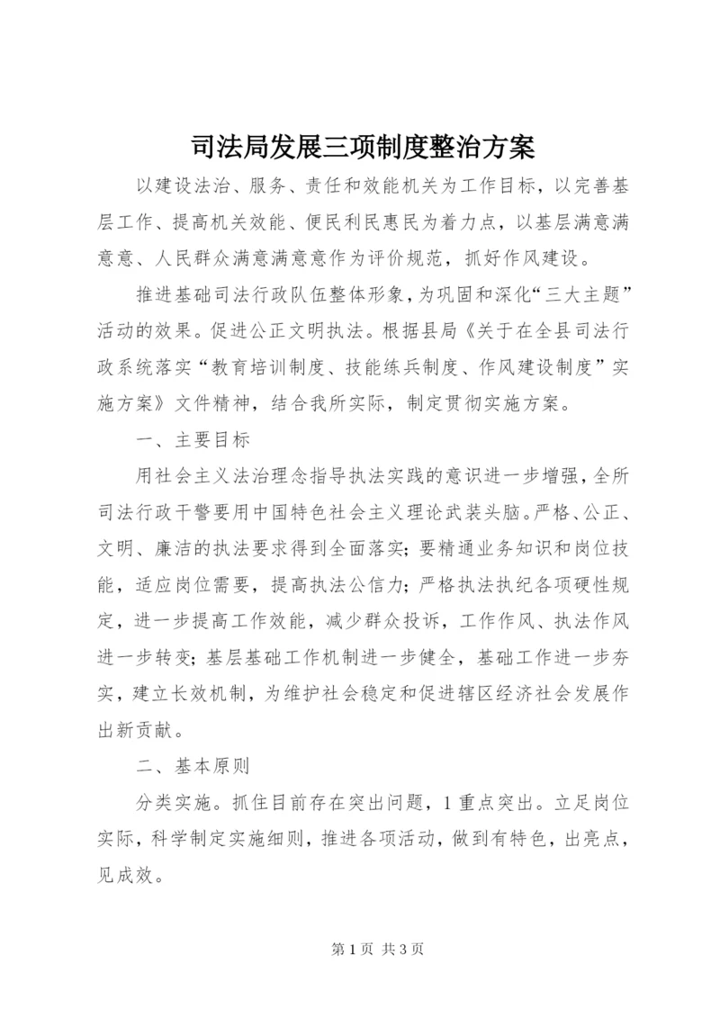 司法局发展三项制度整治方案.docx