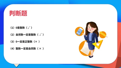 蓝色扁平风初一数学有理数教学课件PPT模板