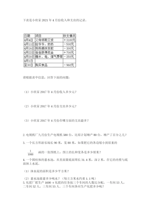 六年级下册数学期末测试卷精品（典优）.docx