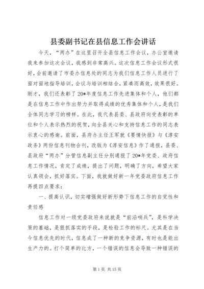 县委副书记在县信息工作会讲话.docx