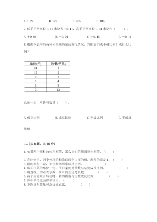 西师大版六年级数学下学期期末测试题附完整答案【各地真题】.docx