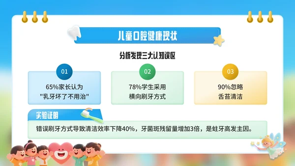 蓝色卡通风爱牙日口学校健康教育宣传PPT模板